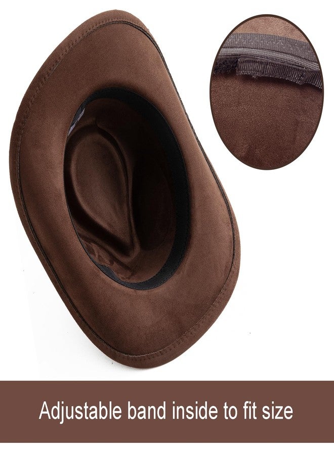 Jastore Faux-Suede Cowboy Hat for Kids Girls Boys with Shapeable Wide Brim Western Hats for Cowboys and Cowgirls (US, Age, 6 Years, 12 Years, Coffee) - Image 3